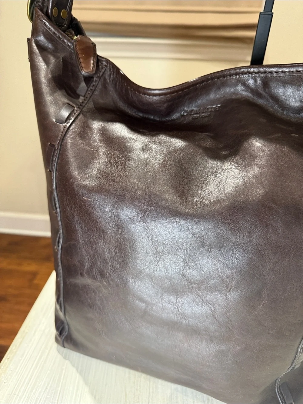 RARE Y2K Chocolate Brown Pinnacle Legacy Bohemian Large Duffle-EUC